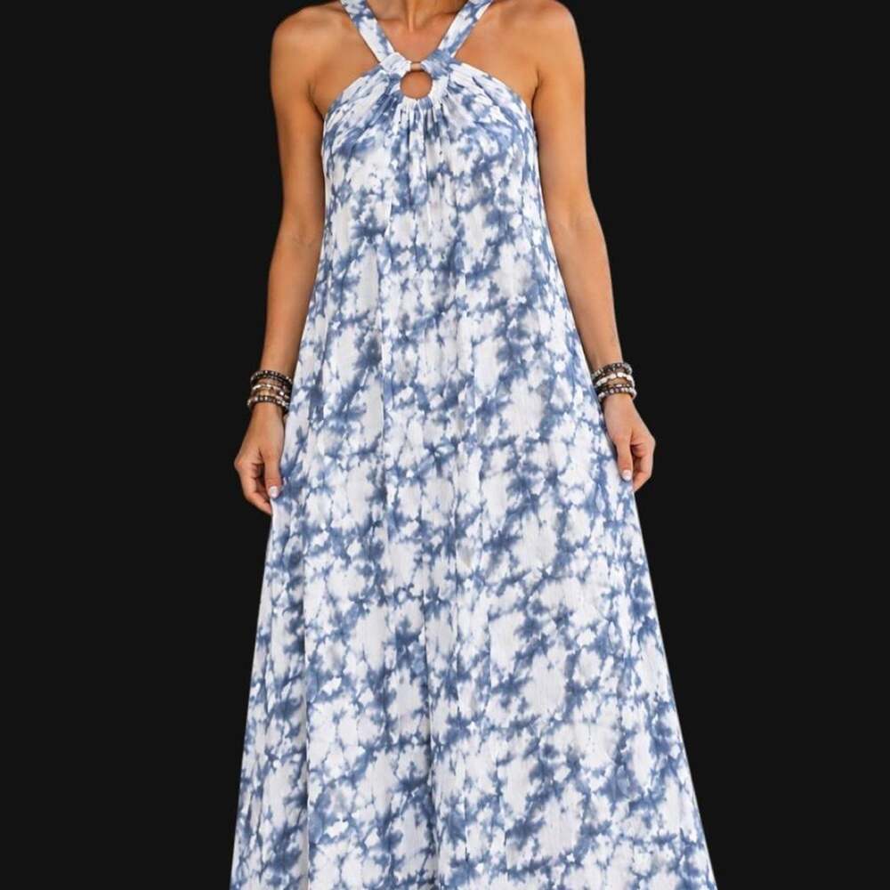 Hyfve blue white tie dye dress